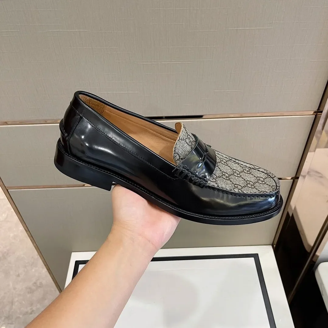 Gucci GG Loafers Horsebit Black And Beige for Men
