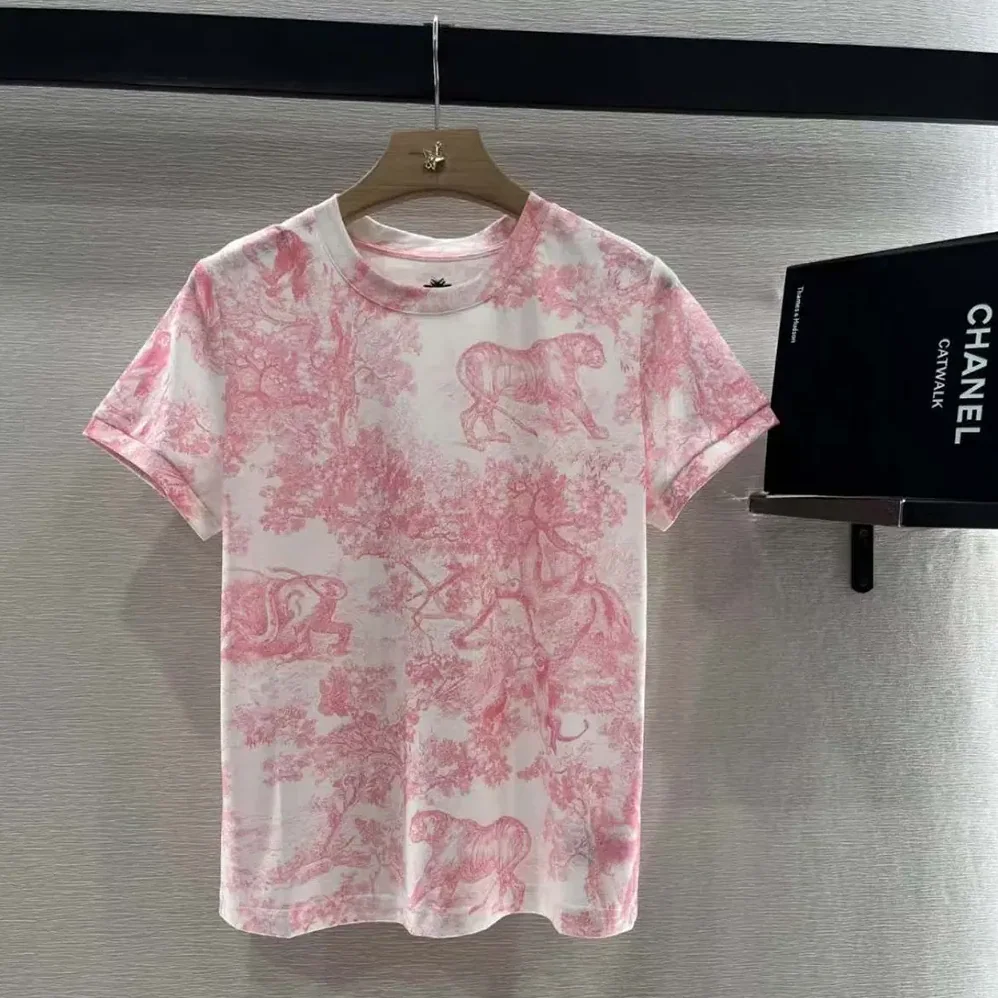 Dior Dioriviera T-Shirt White Cotton and Linen Jersey for Women