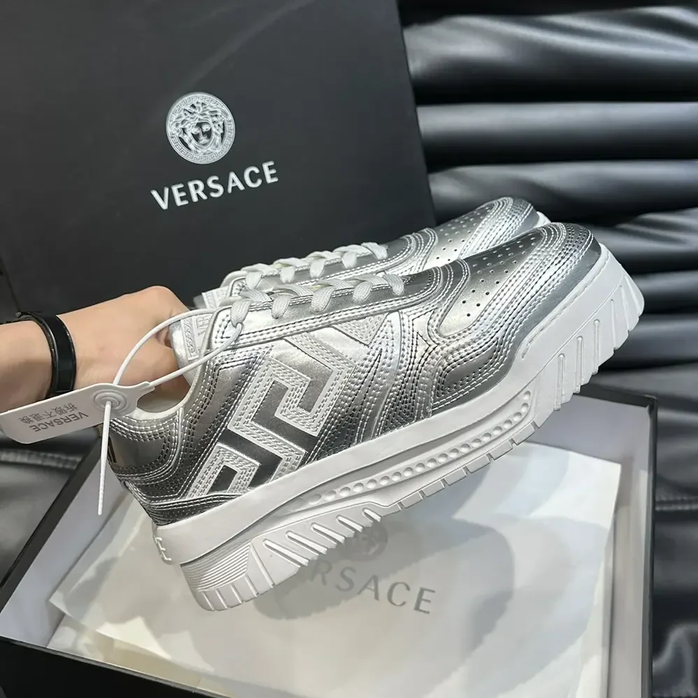 Versace Metallic Greca Odissea Sneakers for Unisex