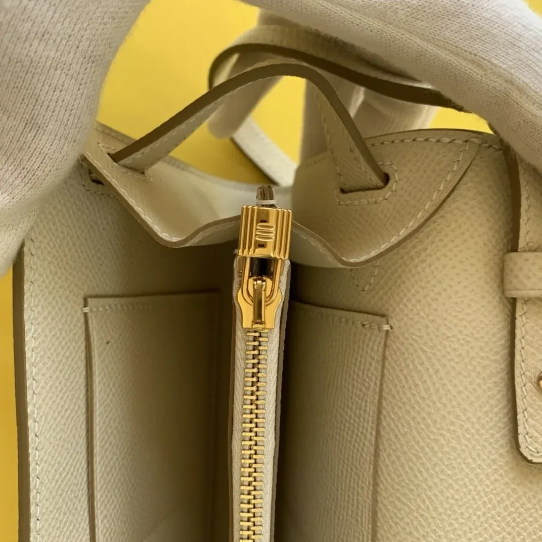 Hermes Kelly Classique To Go Wallet in Gold Toned Hardware Cream