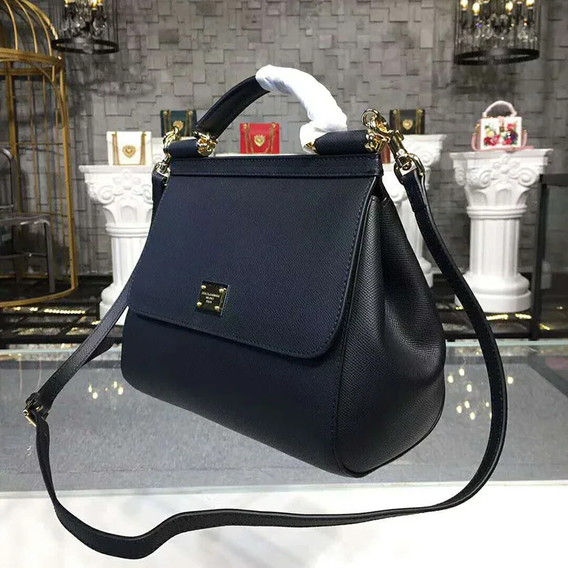 Dolce Gabbana D&G Medium Dauphine Leather Sicily Bag for Women in Black
