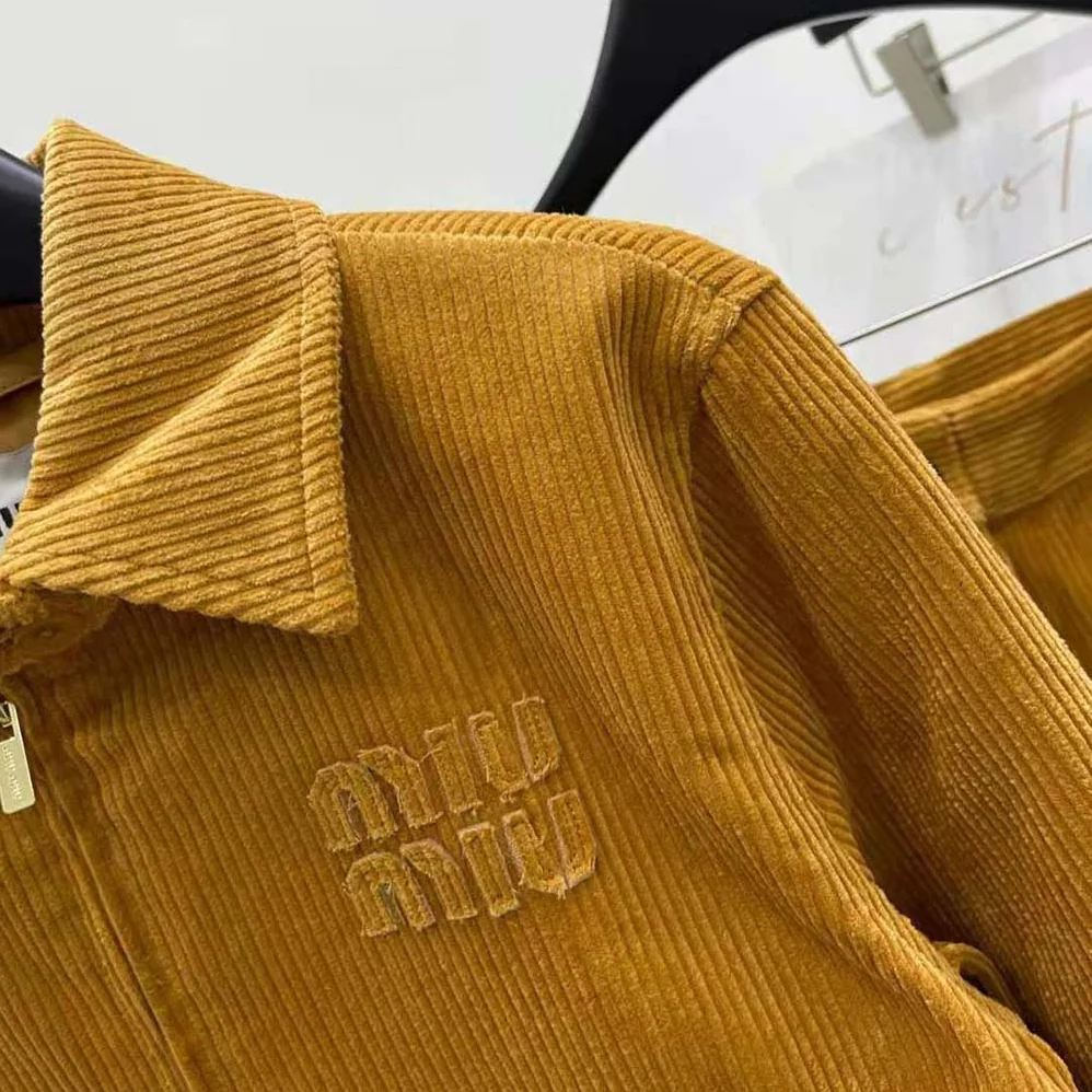 Miu Miu Corduroy Blouson Jacket for Women in Brown Miu Miu Corduroy Blouson Jacket for Women in Brown