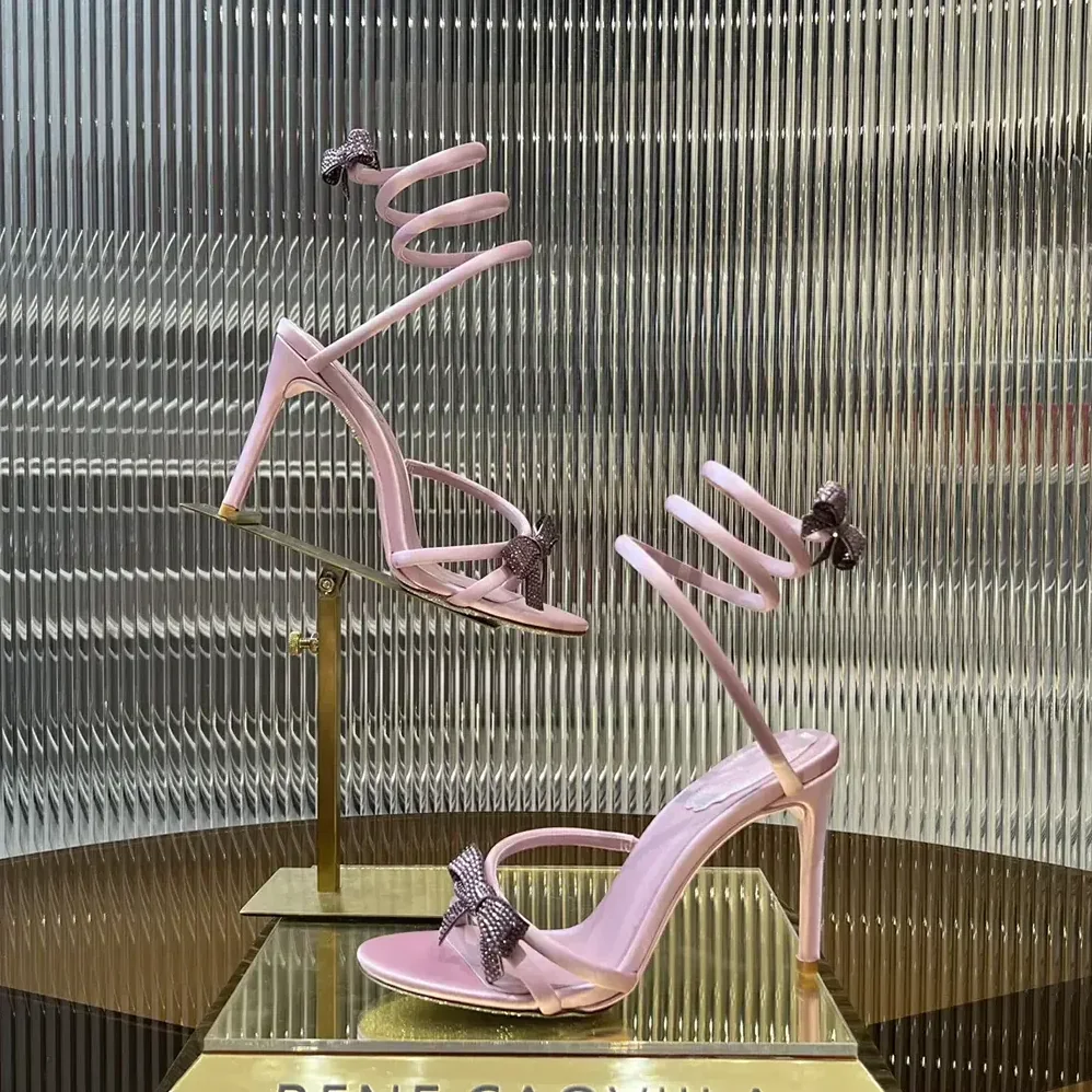 Rene Caovilla Cleo Mauve Sandal with Bows 105 for Women Rene Caovilla Cleo Mauve Sandal with Bows 105 for Women
