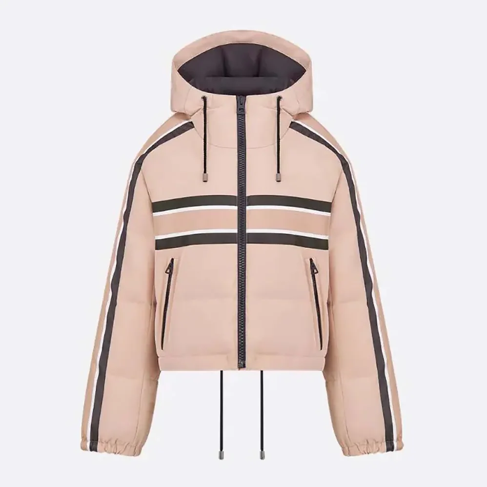 Dior DiorAlps Hooded Cropped Puffer Jacket Pink Quilted Technical Fabric for Women
