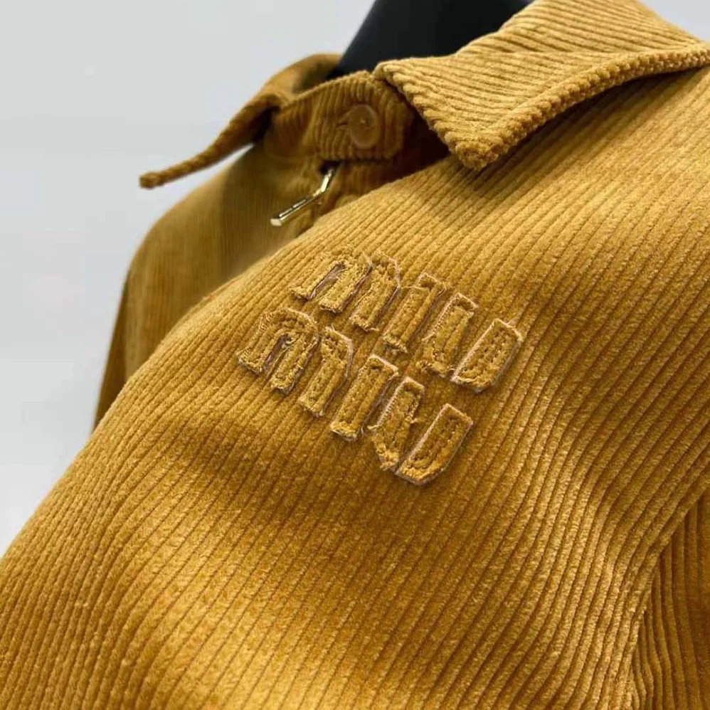 Miu Miu Corduroy Blouson Jacket for Women in Brown Miu Miu Corduroy Blouson Jacket for Women in Brown