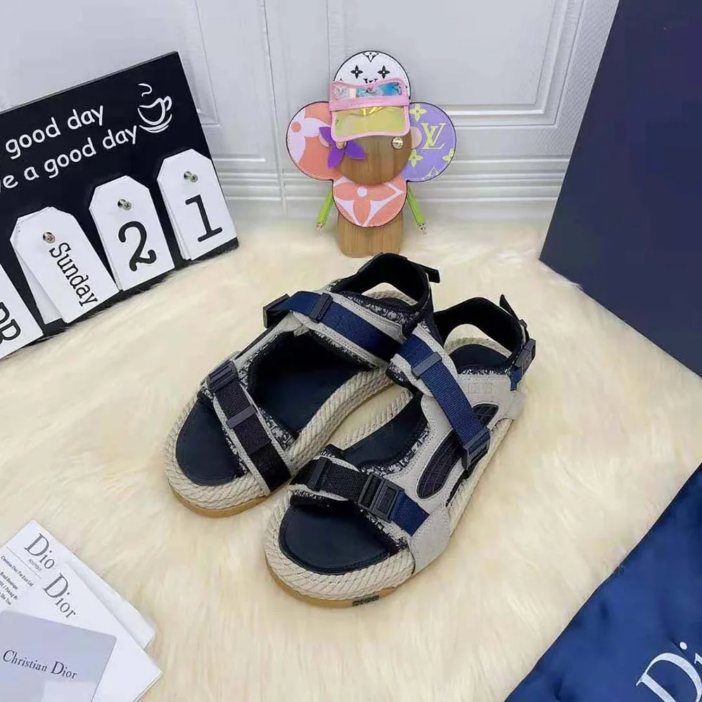 Dior Atlas Sandal Beige and Black Dior Oblique Jacquard with Beige Suede for Men Dior Atlas Sandal Beige and Black Dior Oblique Jacquard with Beige Suede for Men