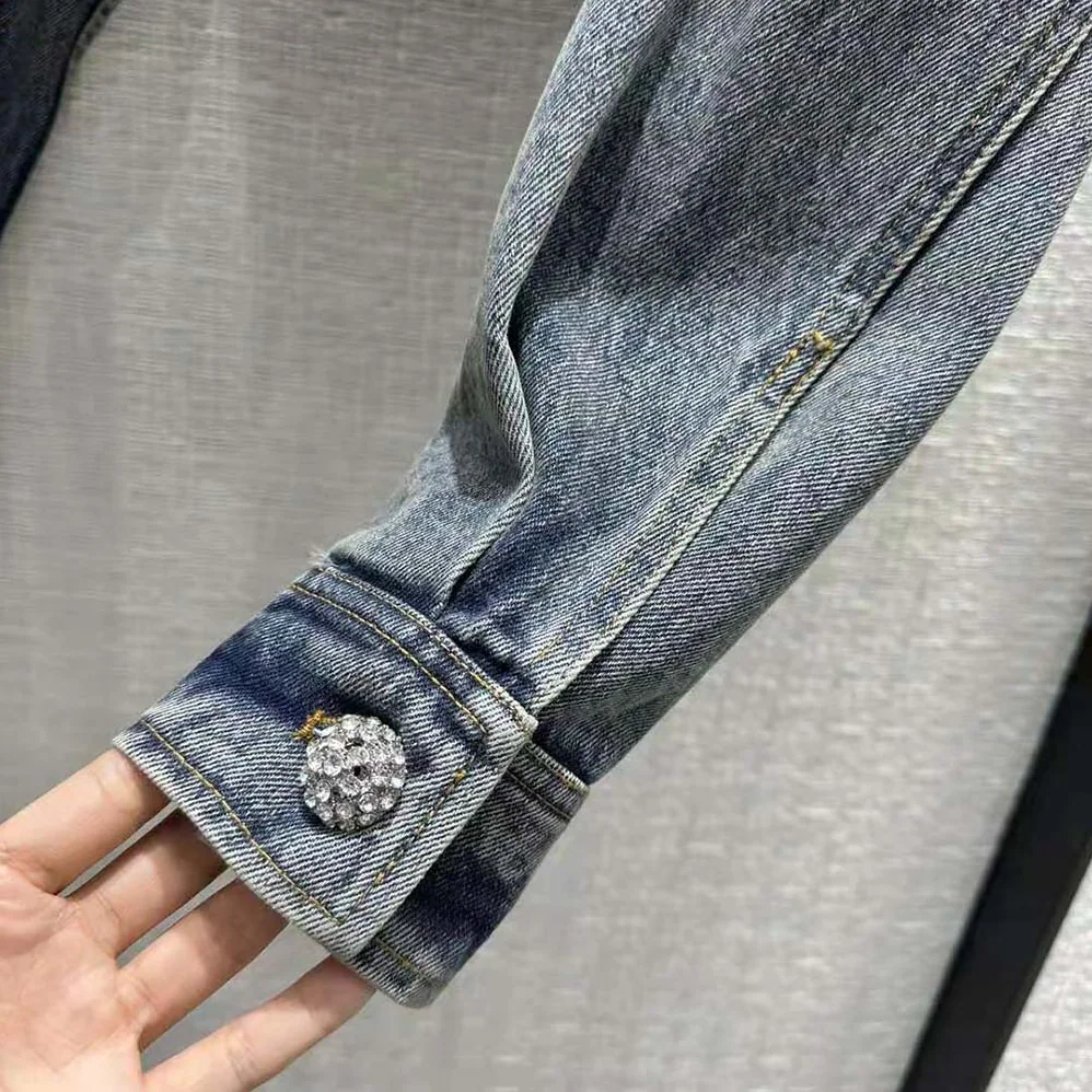 Prada Denim Blouson Jacket with Triangle Logo for Women Prada Denim Blouson Jacket with Triangle Logo for Women