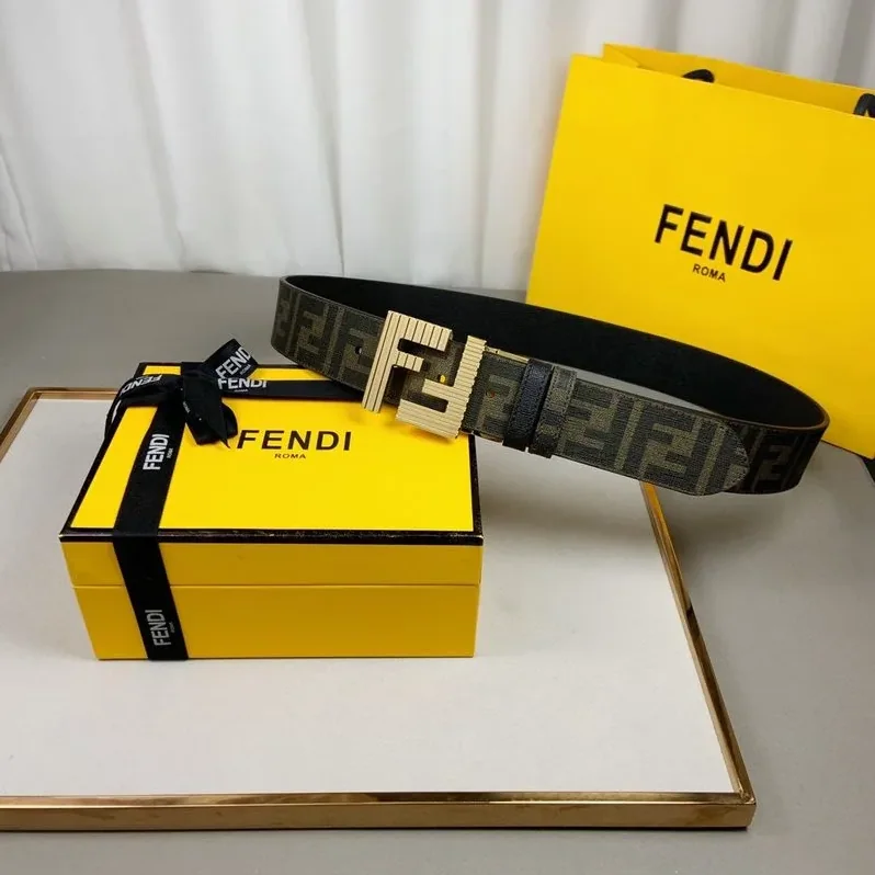 Fendi Belt With Double F Buckle Brown Fendi Belt With Double F Buckle Brown