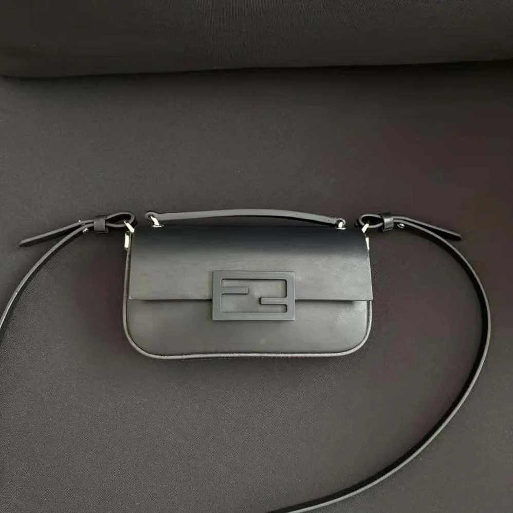 Fendi Baguette Phone Pouch Black Patent Leather Pouch for Women