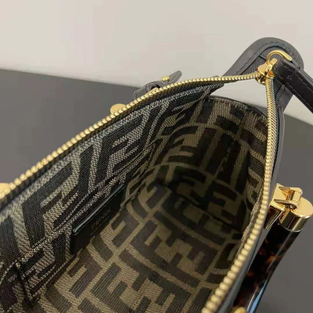Fendi By The Way Mini Small Black Leather Boston Bag for Women