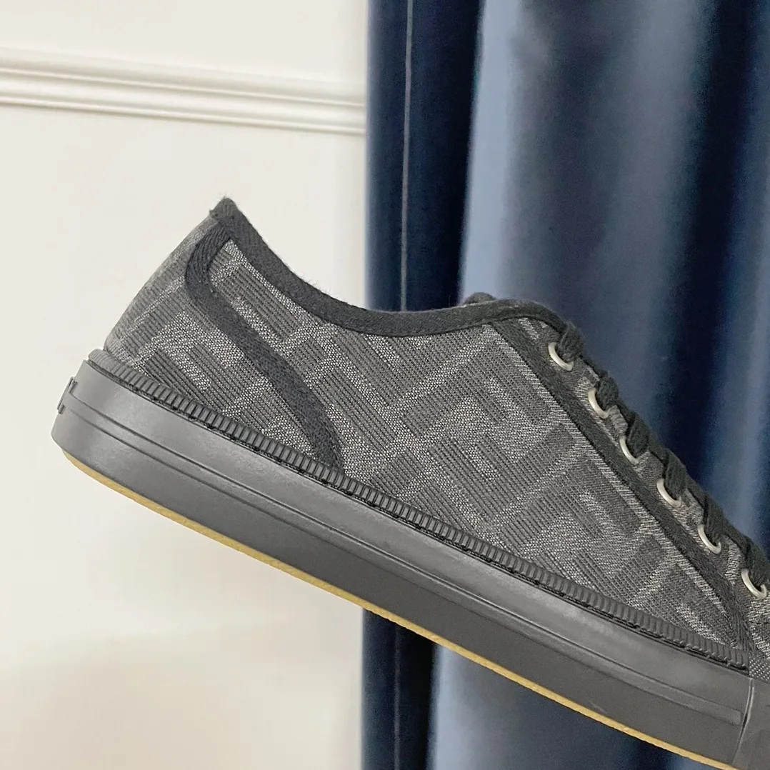 Fendi Domino Black FF Fabric Low in Tops