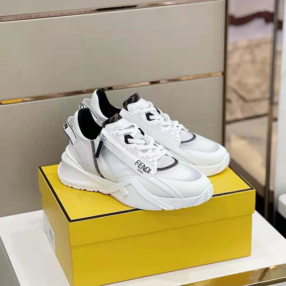 Fendi Flow White Nylon and Suede Low for Unisex in Tops