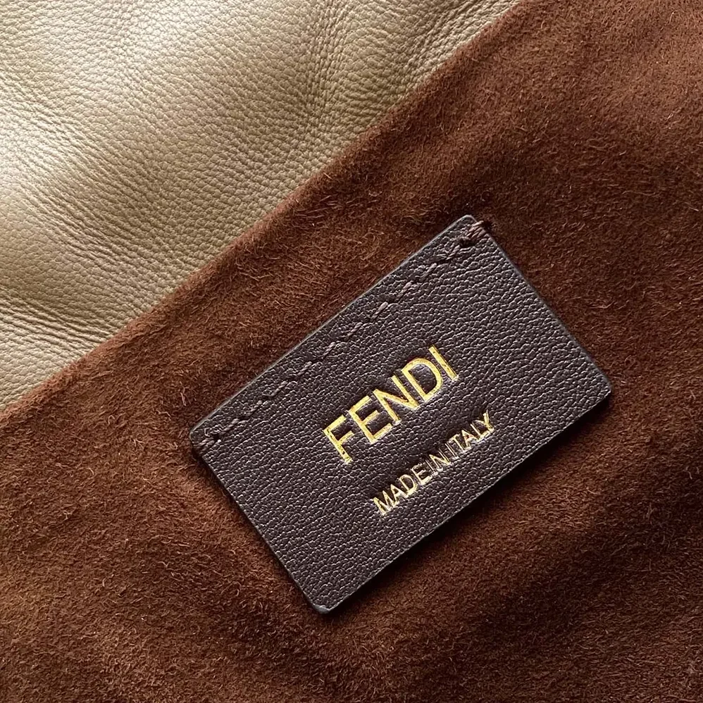 Fendi Mamma Baguette Medium Dove Gray Nappa Leather Bag for Women