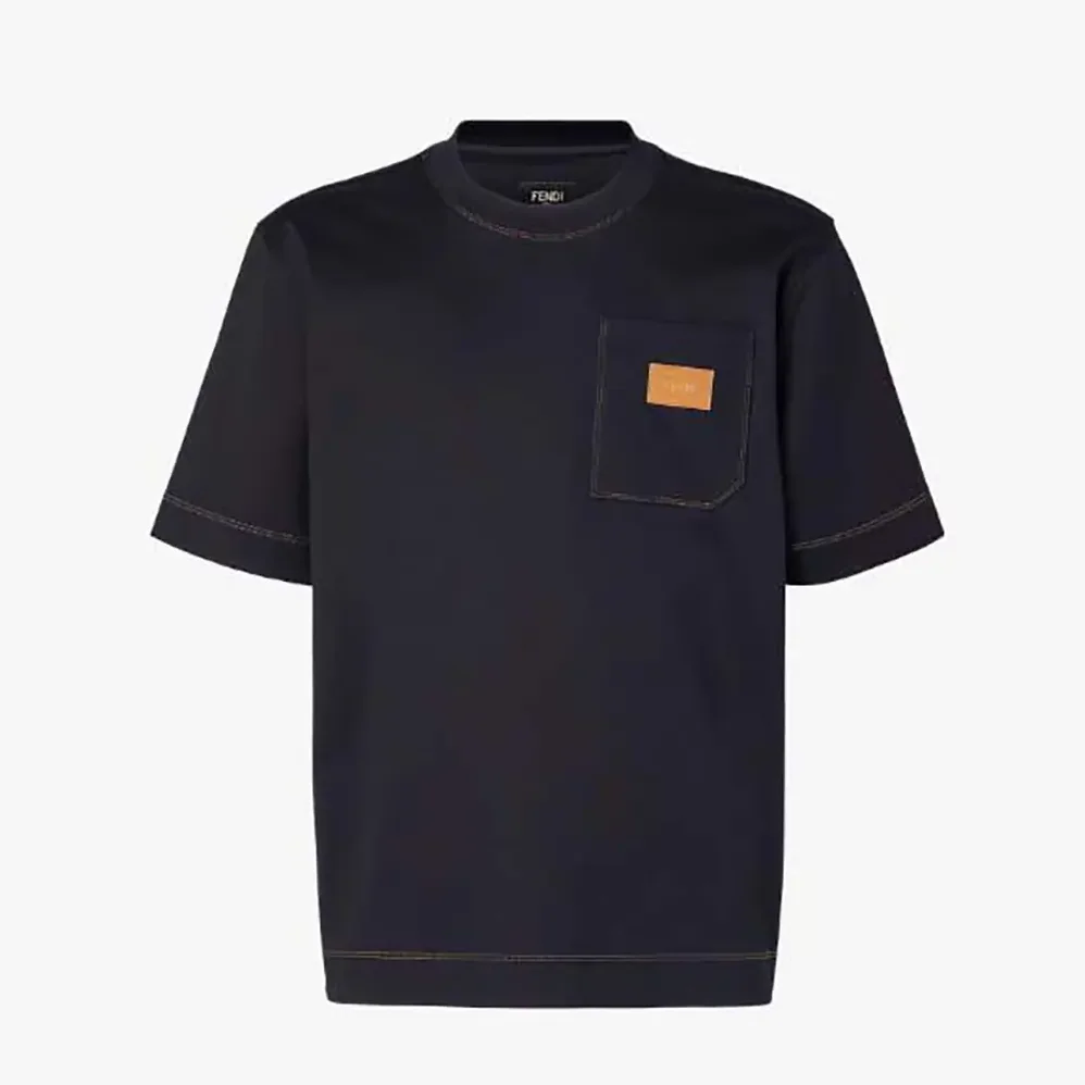 Fendi Dark Blue Cotton T for Men in shirt Fendi Dark Blue Cotton T for Men in shirt