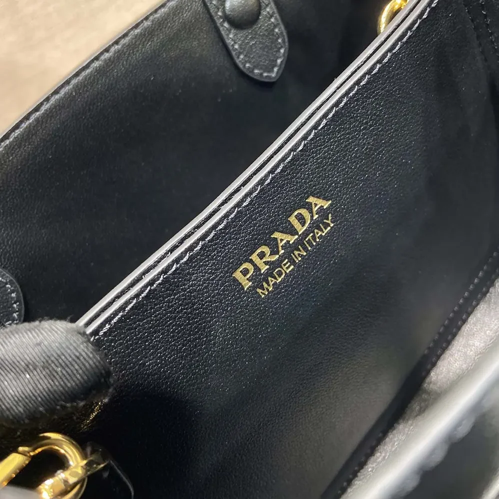 Prada Wome Buckle Small Leather Bag With Belt in Black Prada Wome Buckle Small Leather Bag With Belt in Black