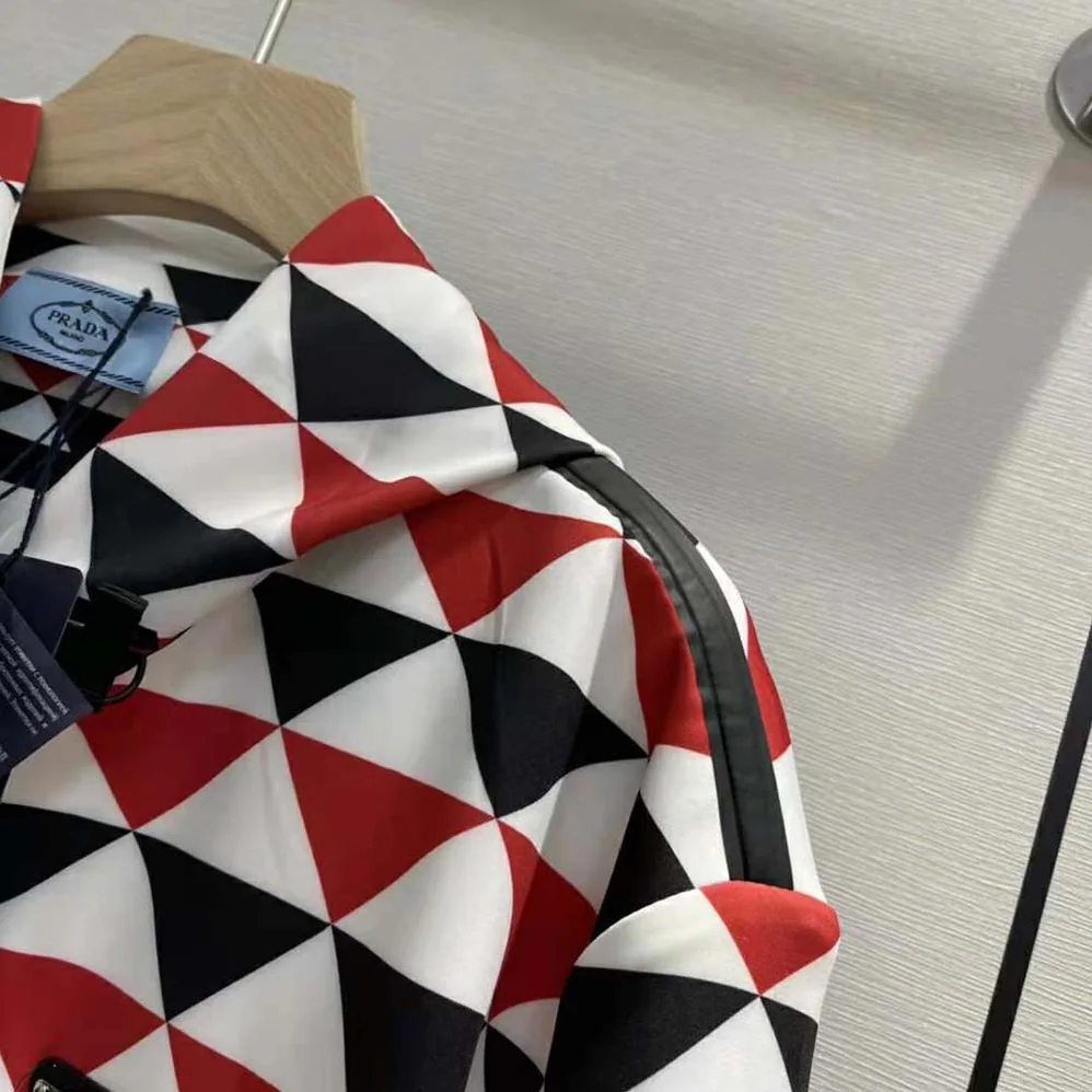 Prada Printed Jersey Hoodie for Women in Red