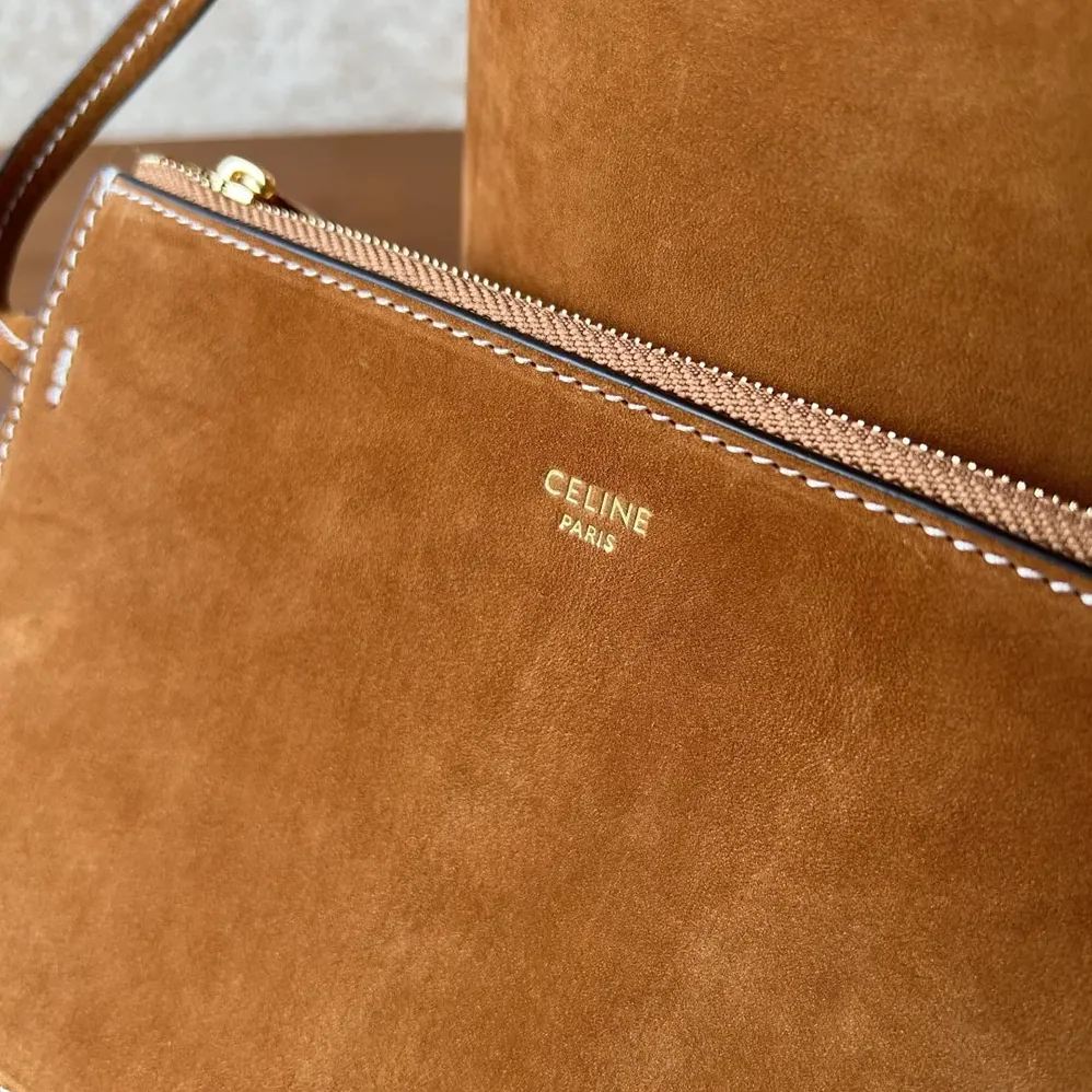 Celine Medium Louise Bag In Suede Calfskin for Women in Brown Celine Medium Louise Bag In Suede Calfskin for Women in Brown