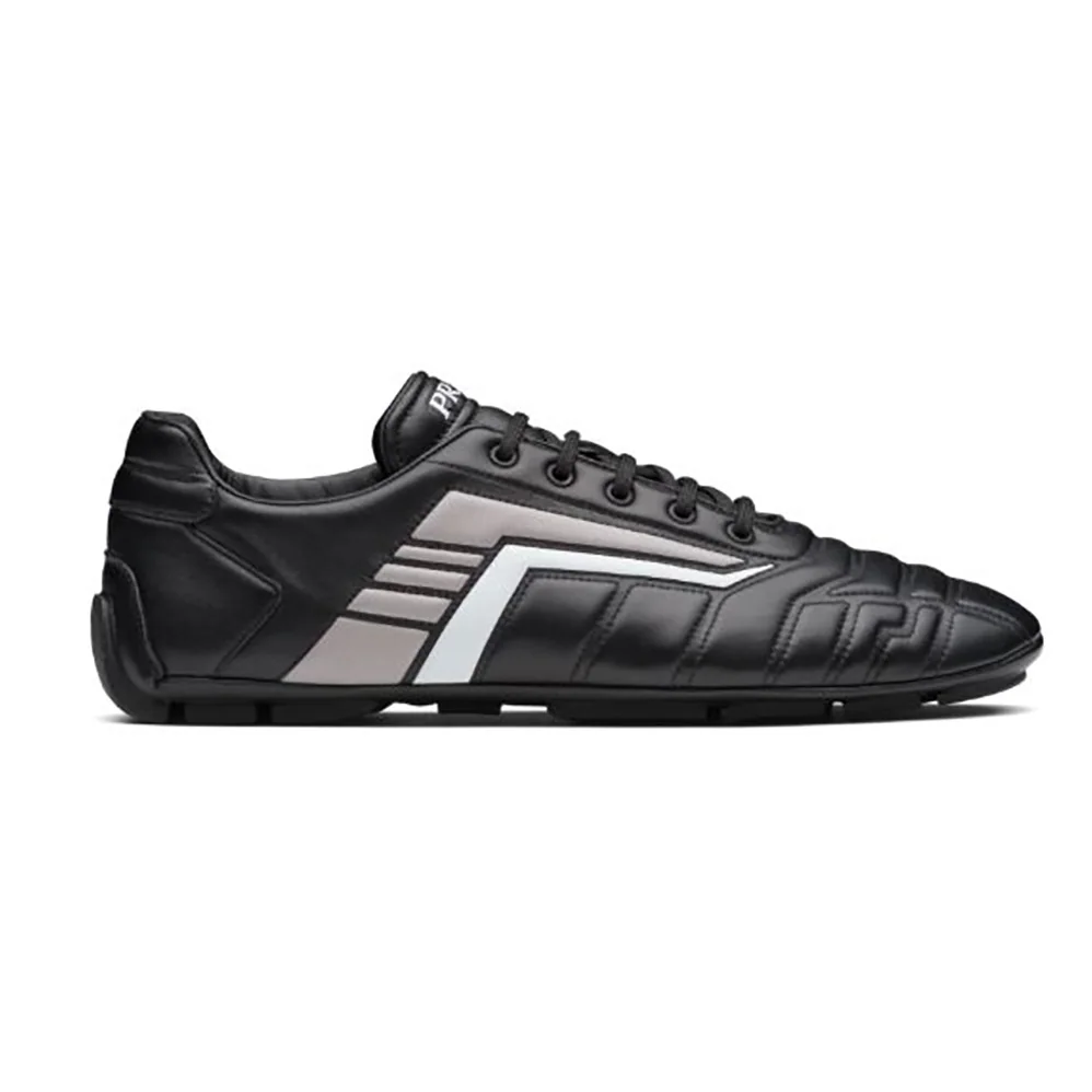Prada Rev Leather Sneakers for Women in Black Prada Rev Leather Sneakers for Women in Black