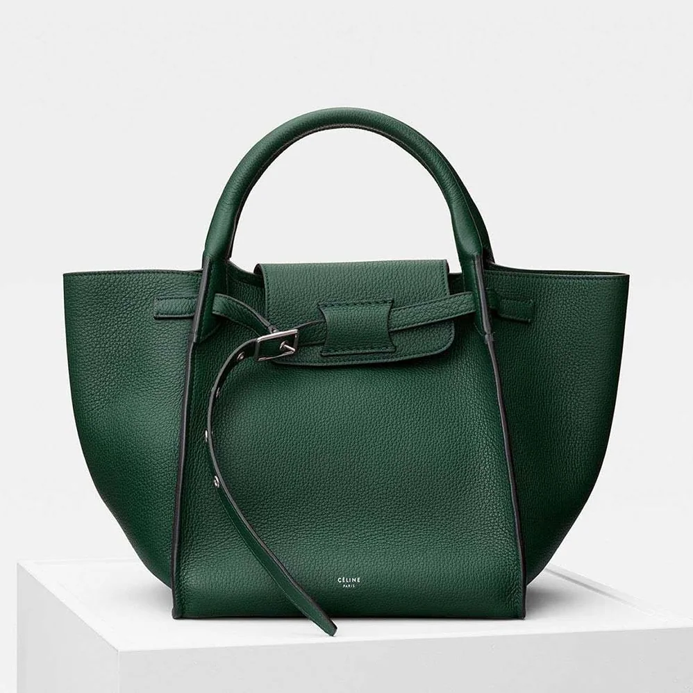 Celine Small Big Bag in Supple Grained Calfskin for Women in Dark Green Celine Small Big Bag in Supple Grained Calfskin for Women in Dark Green