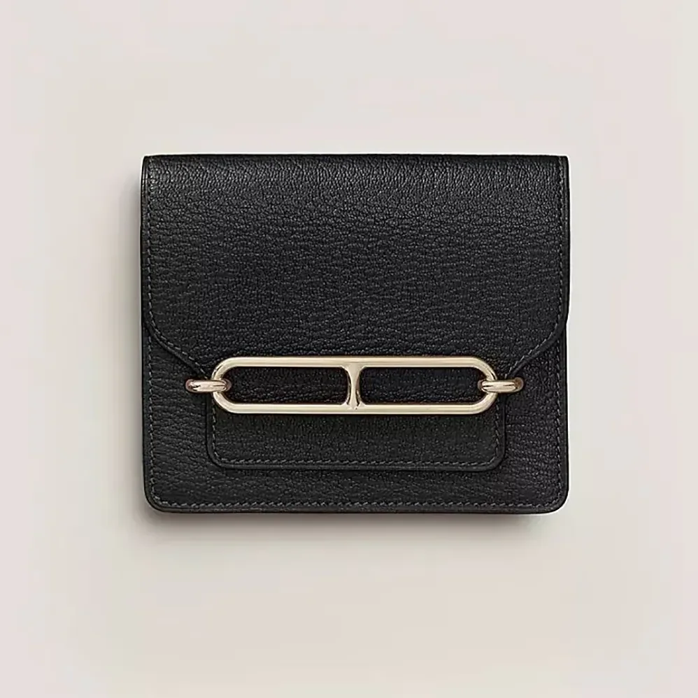 Hermes Roulis Slim Wallet for Women in Black Hermes Roulis Slim Wallet for Women in Black