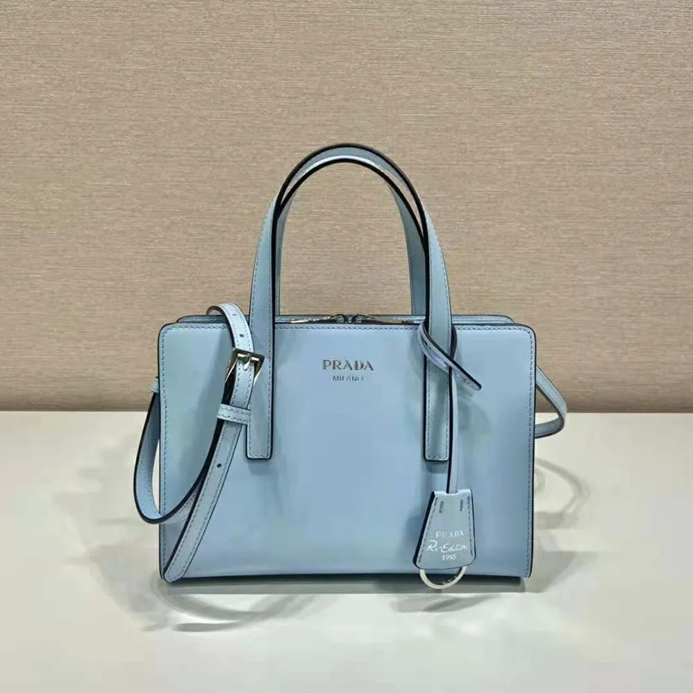 Prada Re-Edition 1995 Brushed-Leather Mini Handbag for Women in Blue Prada Re-Edition 1995 Brushed-Leather Mini Handbag for Women in Blue