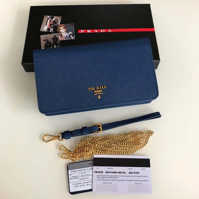 Prada Saffiano Leather Mini Bag for Women in Navy Prada Saffiano Leather Mini Bag for Women in Navy