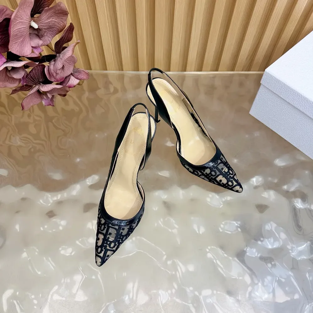 Dior Adiorable Slingback Pump Black Dior Oblique Embroidered Mesh for Women