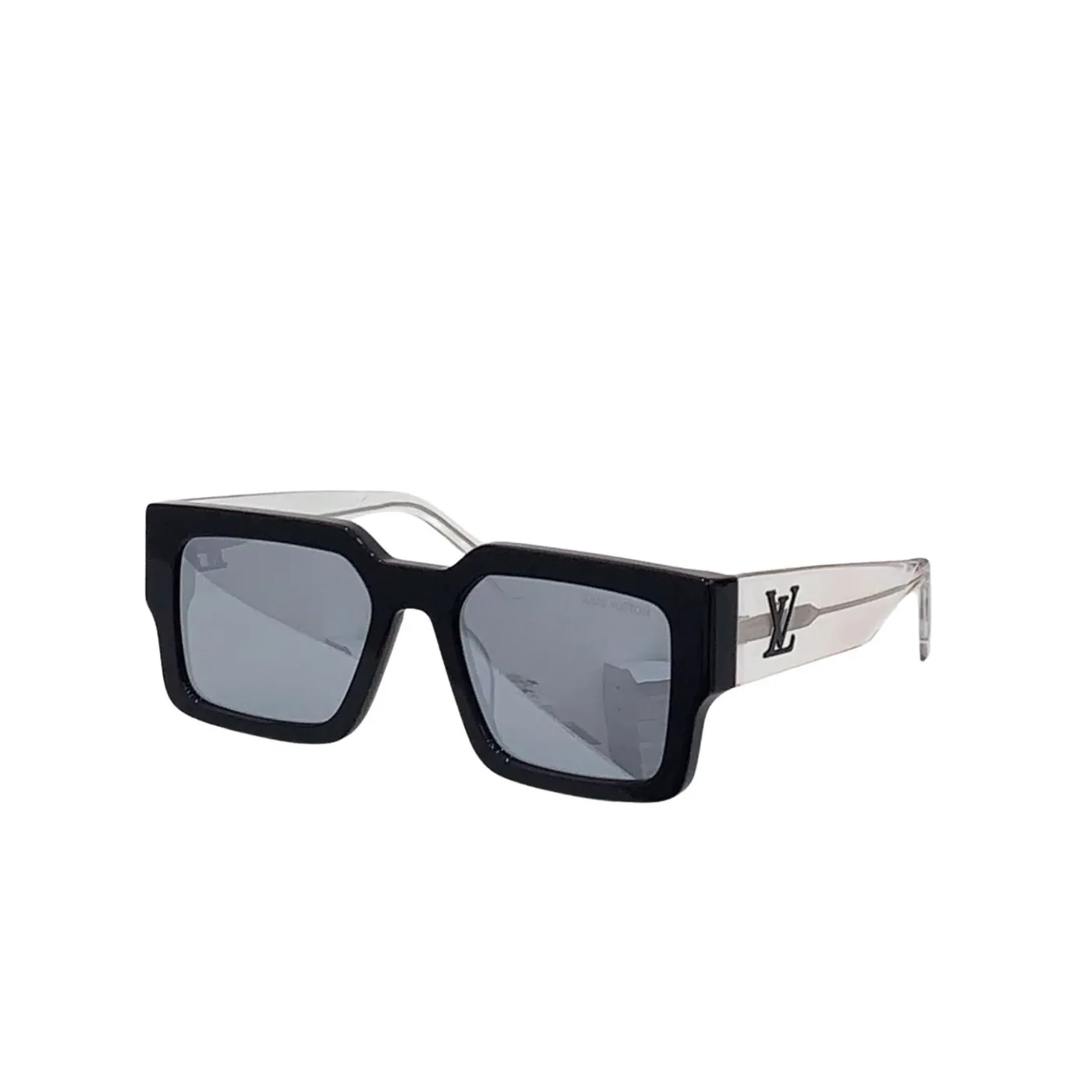 Louis Vuitton Square Millionaires Sunglasses Glossy Black With Grey Rims Louis Vuitton Square Millionaires Sunglasses Glossy Black With Grey Rims