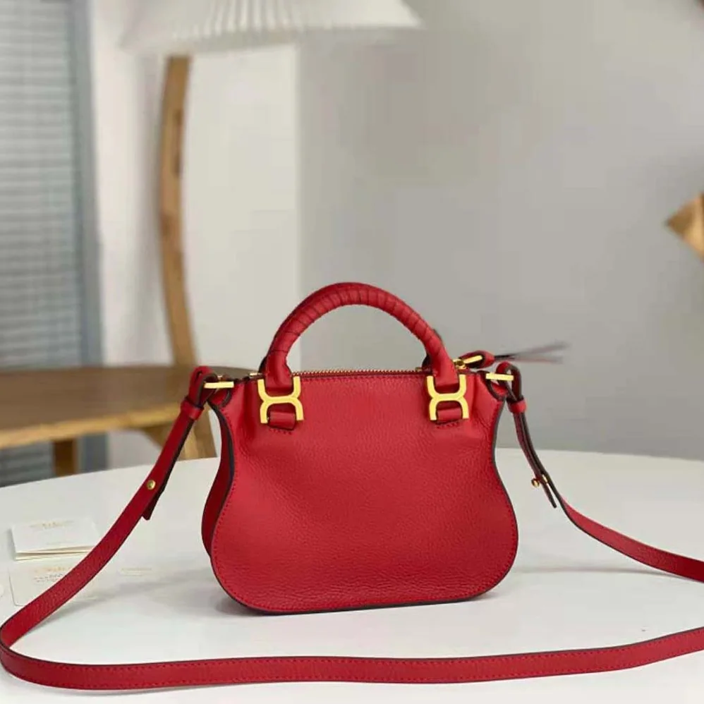 Chloe Marcie Mini Double Carry Bag for Women in Red Chloe Marcie Mini Double Carry Bag for Women in Red