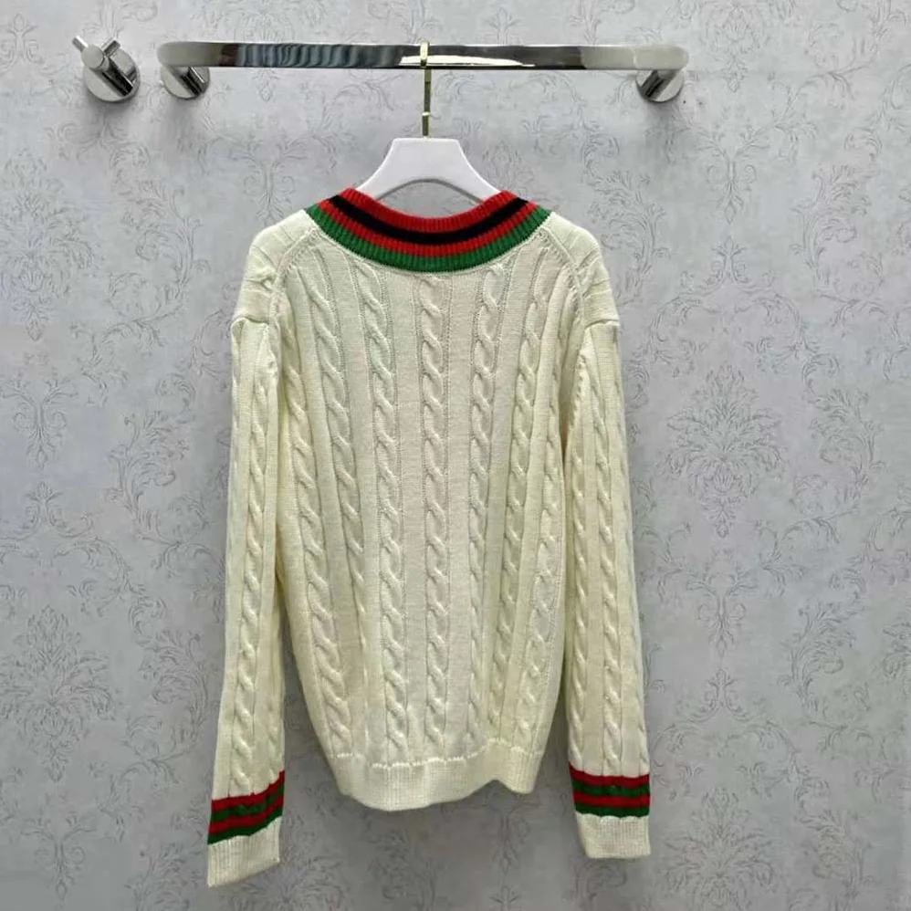 Loewe Cable Knit Sweater in Wool for Women in White