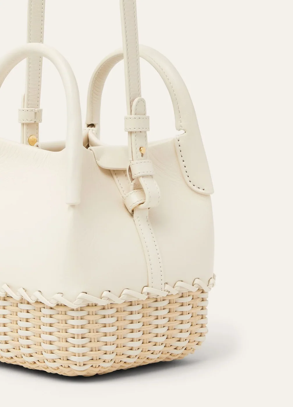 Loro Piana Micro Bale Top Handle Bag / White Gold Hardware FAP3233_B4XQ