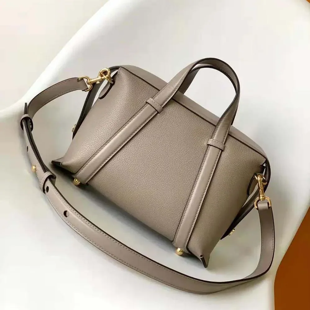 Fendi Boston 365 Dove Gray Leather Bag for Women Fendi Boston 365 Dove Gray Leather Bag for Women