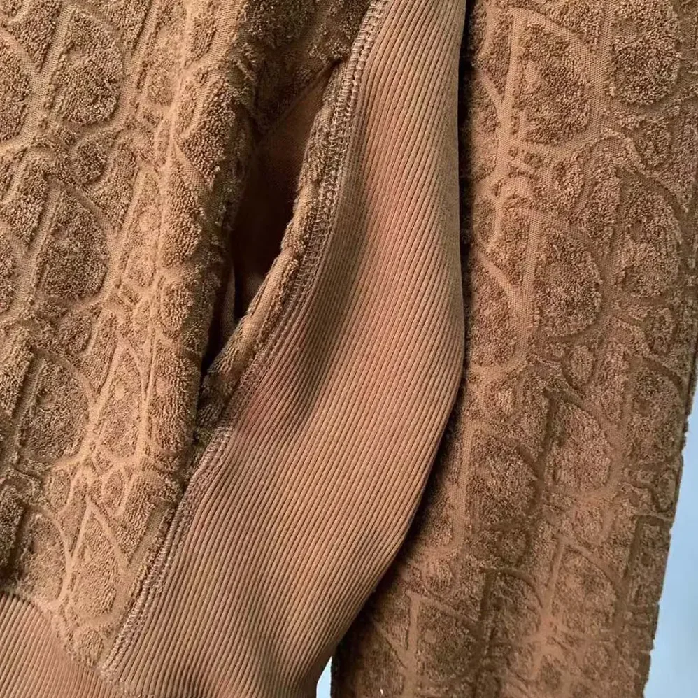 Dior Oblique Relaxed-Fit Hooded Sweatshirt Brown Terry Cotton Jacquard for Men