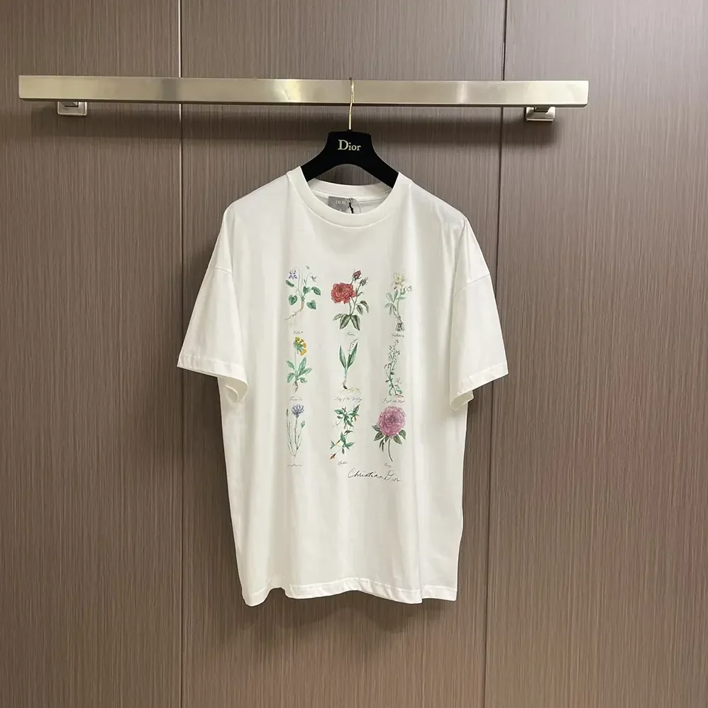Dior T-Shirt White Slub Cotton Jersey for Women
