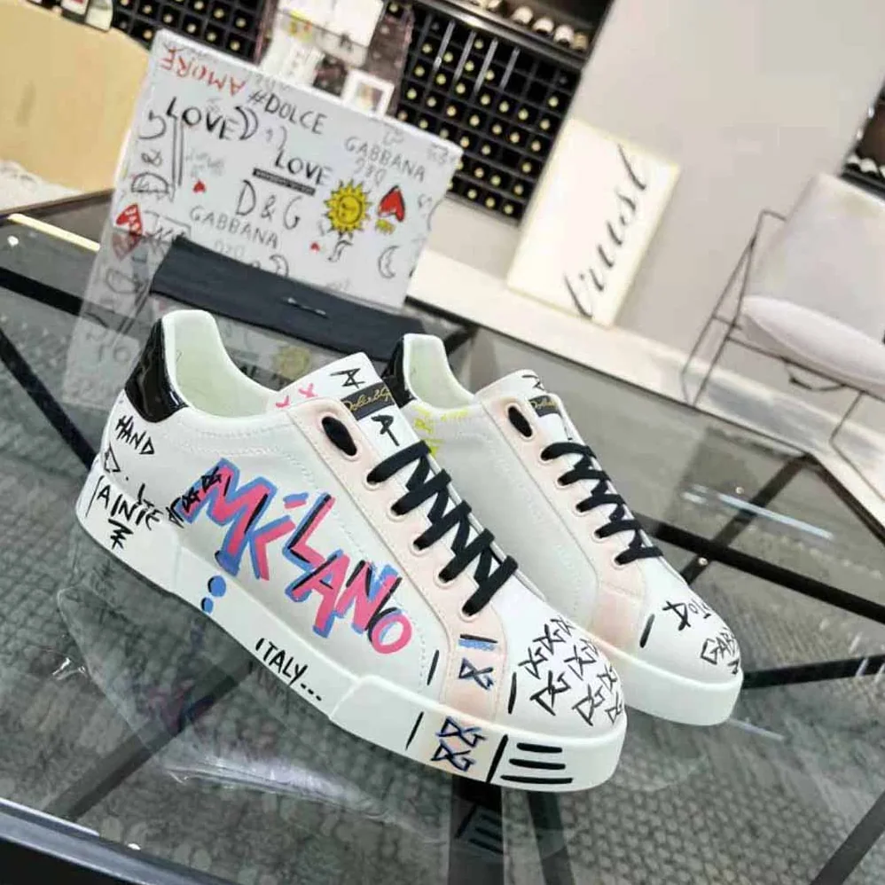 Dolce Gabbana D&G Limited Edition Portofino Sneakers for Unisex in Pink Dolce Gabbana D&G Limited Edition Portofino Sneakers for Unisex in Pink
