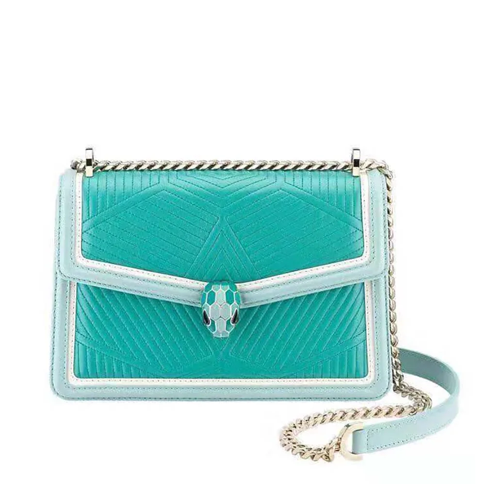 Bvlgari Serpenti Forever Shoulder Bag for Women in Aqua