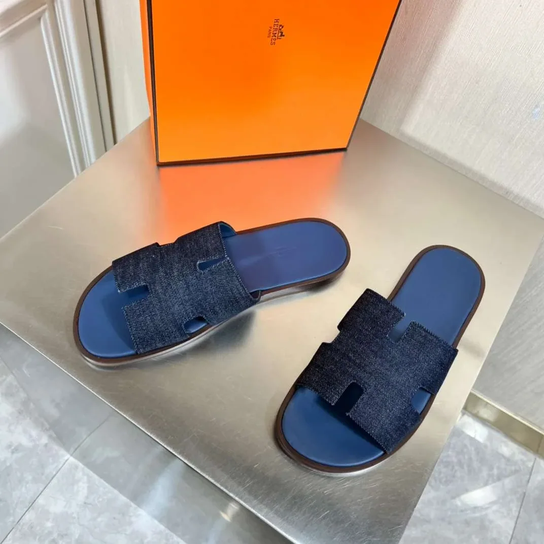 Hermes Oran Sandal Blue Hermes Oran Sandal Blue