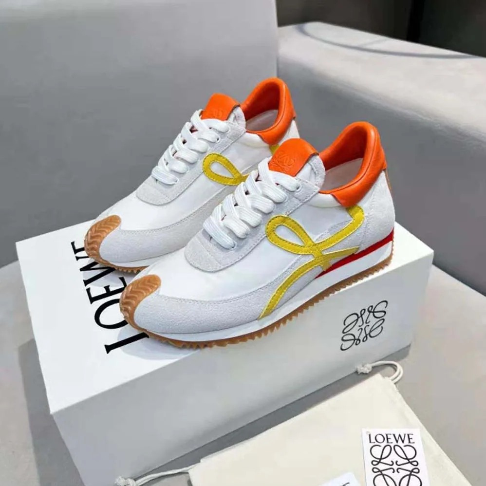 Loewe Flow Runner in Calfskin and Nylon for Unisex in Yellow Loewe Flow Runner in Calfskin and Nylon for Unisex in Yellow
