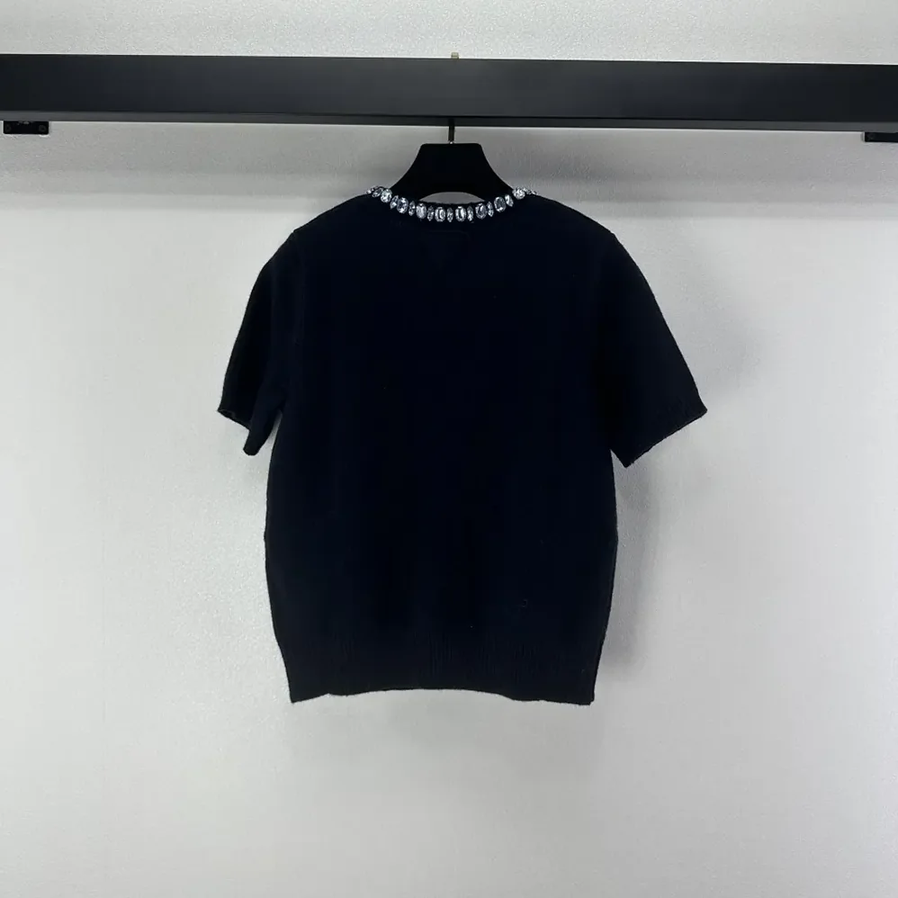 Prada Wool And Cashmere Crew-Neck Sweater for Women in Navy
