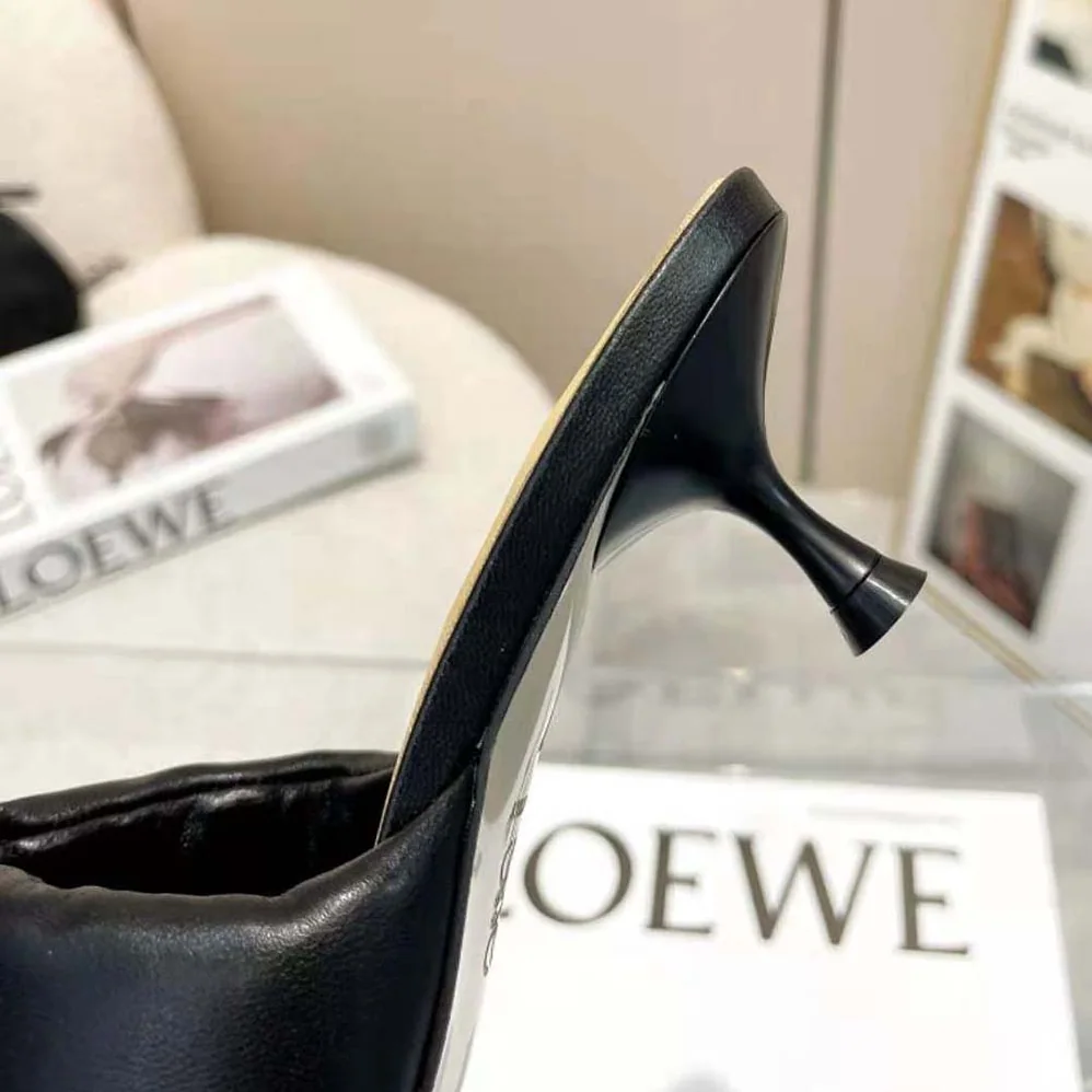 Loewe Anagram Padded Mule in Lambskin for Women in Black Loewe Anagram Padded Mule in Lambskin for Women in Black