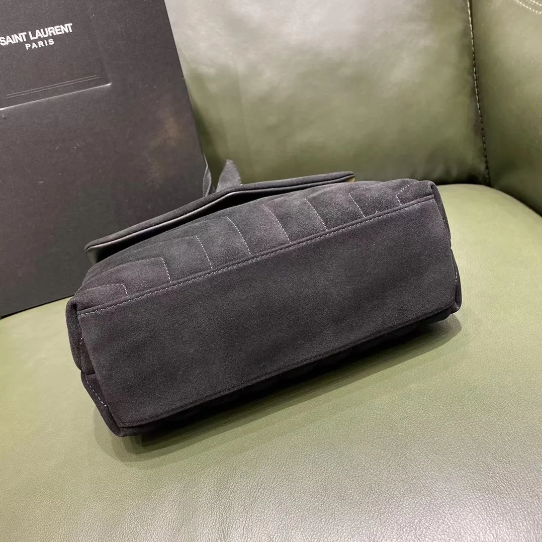 Saint Laurent YSL Loulou Toy Strap Bag Matelassé Y Quilted Suede Smooth Leather Black for Women Saint Laurent YSL Loulou Toy Strap Bag Matelassé Y Quilted Suede Smooth Leather Black for Women
