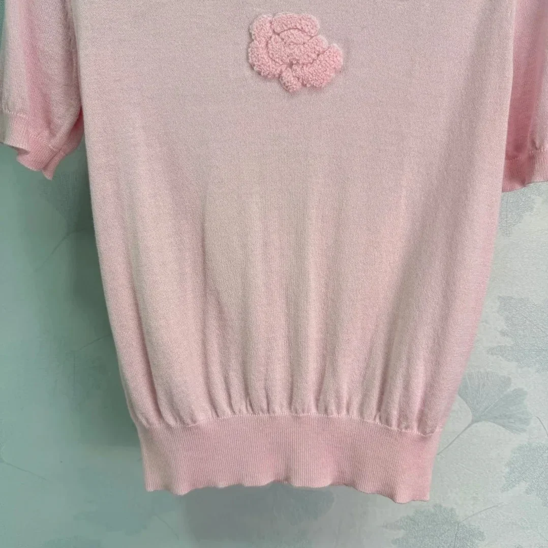 Chanel Short Sleeve T in Shirt Pastel Pink