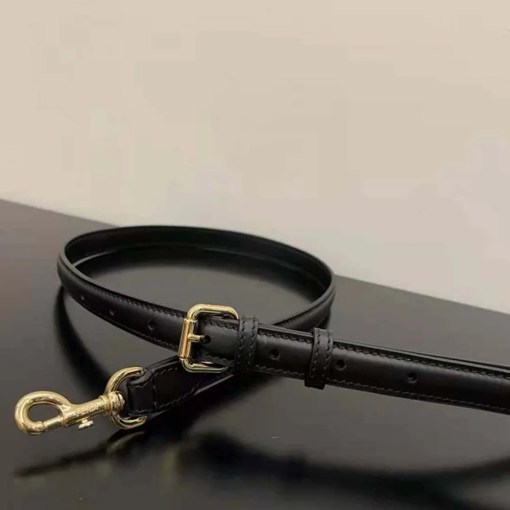 Fendi Touch Leather Bag with A Metal FF Clasp for Women in Black Fendi Touch Leather Bag with A Metal FF Clasp for Women in Black
