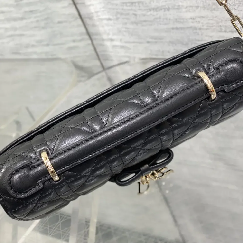 Dior My Dior Mini Bag Black Cannage Lambskin for Women