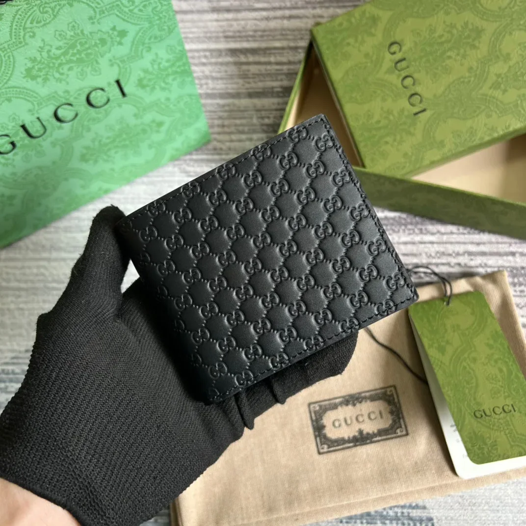 Gucci GG Microguccissima Bi in Fold Wallet Black / Gucci GG Microguccissima Bi in Fold Wallet Black /