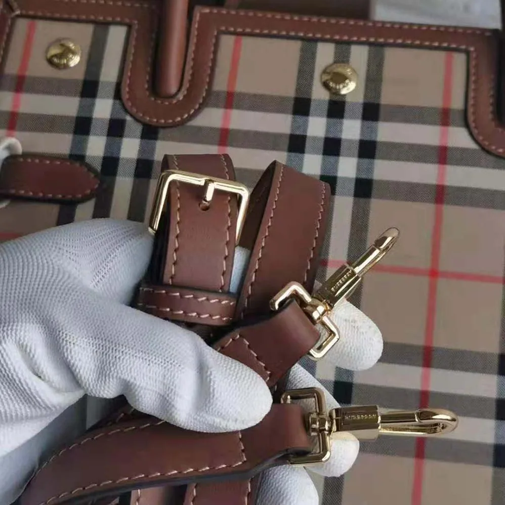 Burberry Mini Vintage Check Two-handle Title Bag for Women in Brown