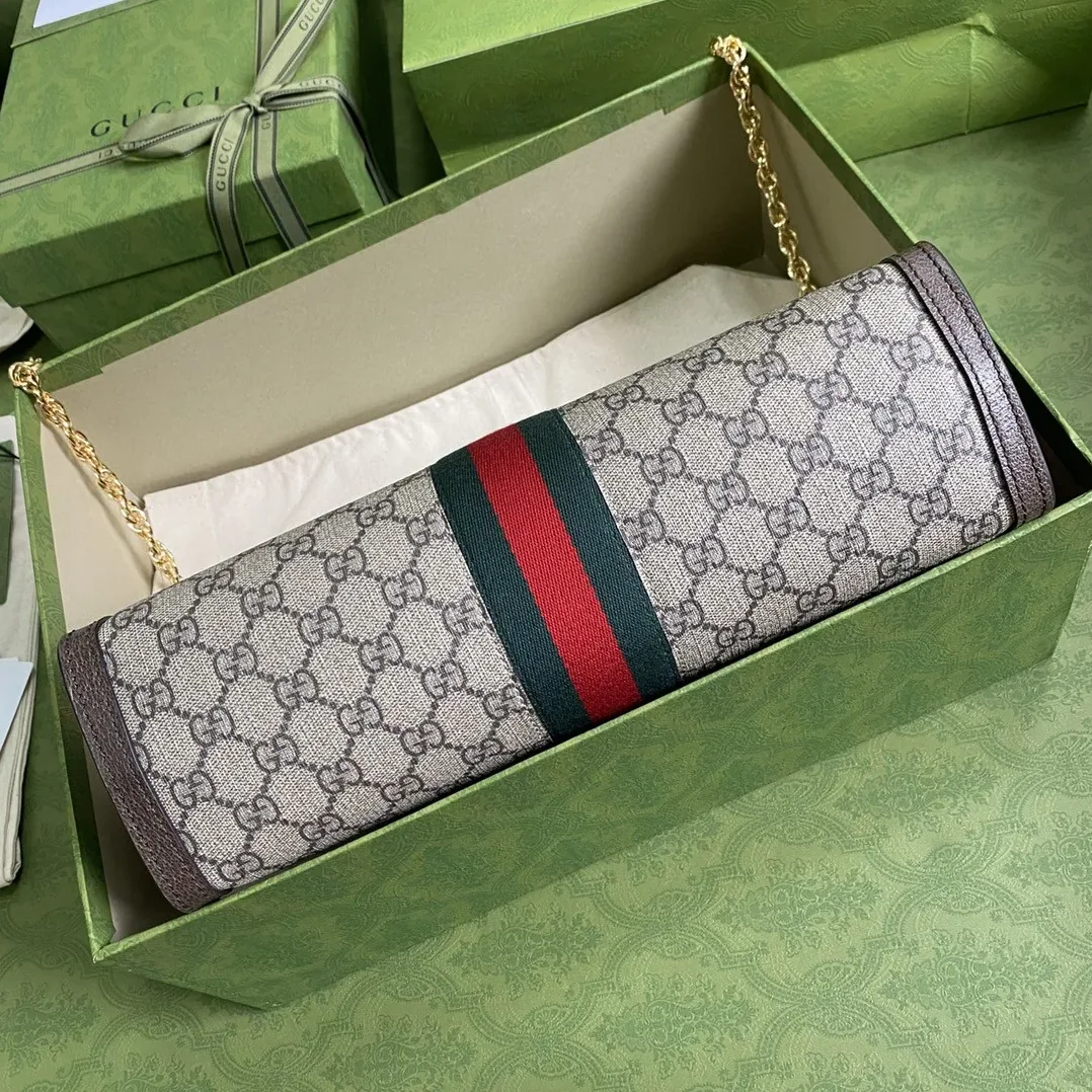 Gucci Ophidia Medium Shoulder Bag / Beige Ebony GG Supreme Canvas Gold Hardware Gucci Ophidia Medium Shoulder Bag / Beige Ebony GG Supreme Canvas Gold Hardware