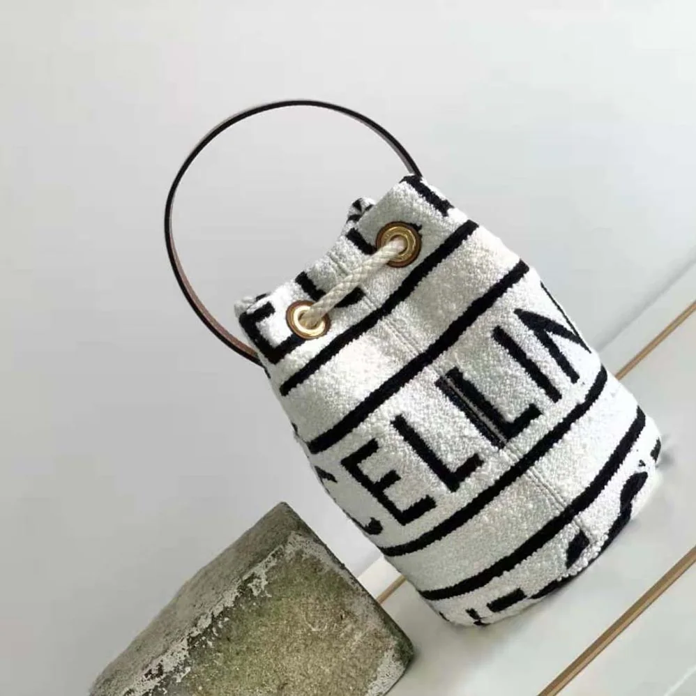 Celine Teen Drawstring in Textile with Celine All for Women in Over and Calfskin Celine Teen Drawstring in Textile with Celine All for Women in Over and Calfskin