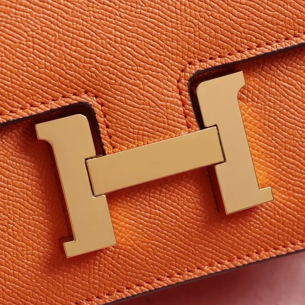 Hermes Constance 18 Bag Epsom Leather for Women in Orange/Gold