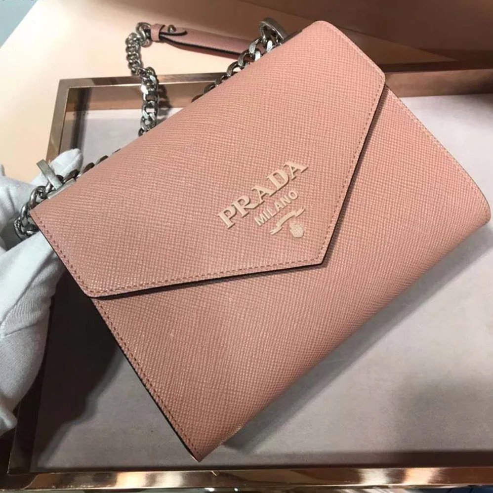 Prada Monochrome Saffiano Leather Bag for Women in Pink Prada Monochrome Saffiano Leather Bag for Women in Pink